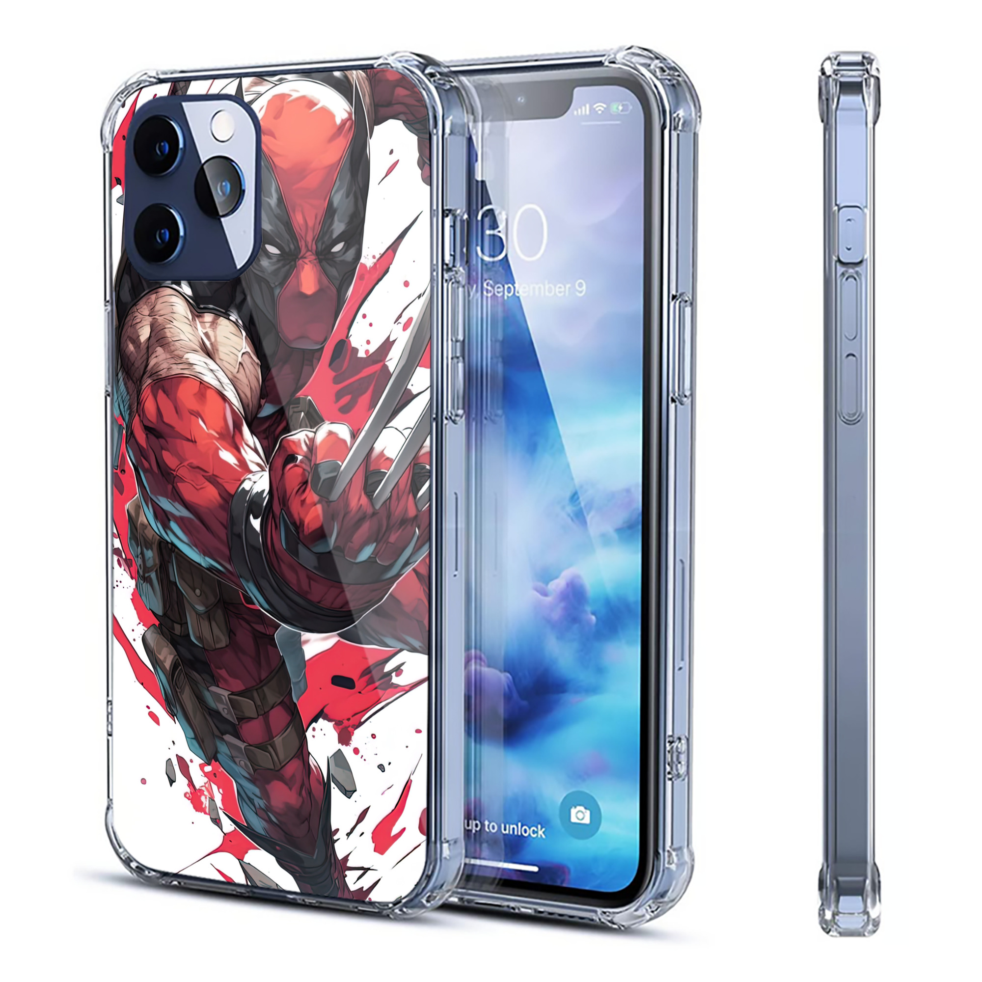 （画像用） Deadpool デッドプール 【iPhone 12シリーズ対応】透明スマホケース（クリアソフトケース）